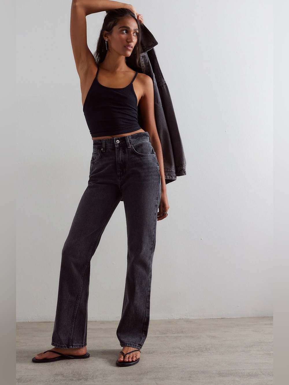 Free People WE THE FREE XENA SLIM STRAIGHT JEANS in Dark Knight Size 29